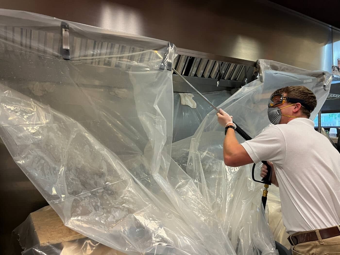 Inside a commercial oven before deep cleaning